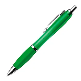 Curved Design Ballpoint Pen With Coloured Barrel