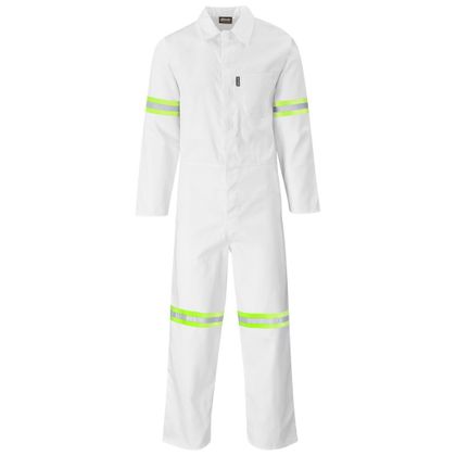Polycotton Reflective Yellow Boiler Suit With Back
