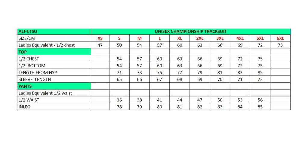 Unisex Championship Tracksuit