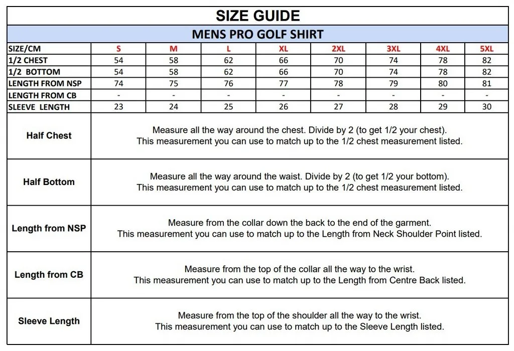 Mens Pro Golf Shirt