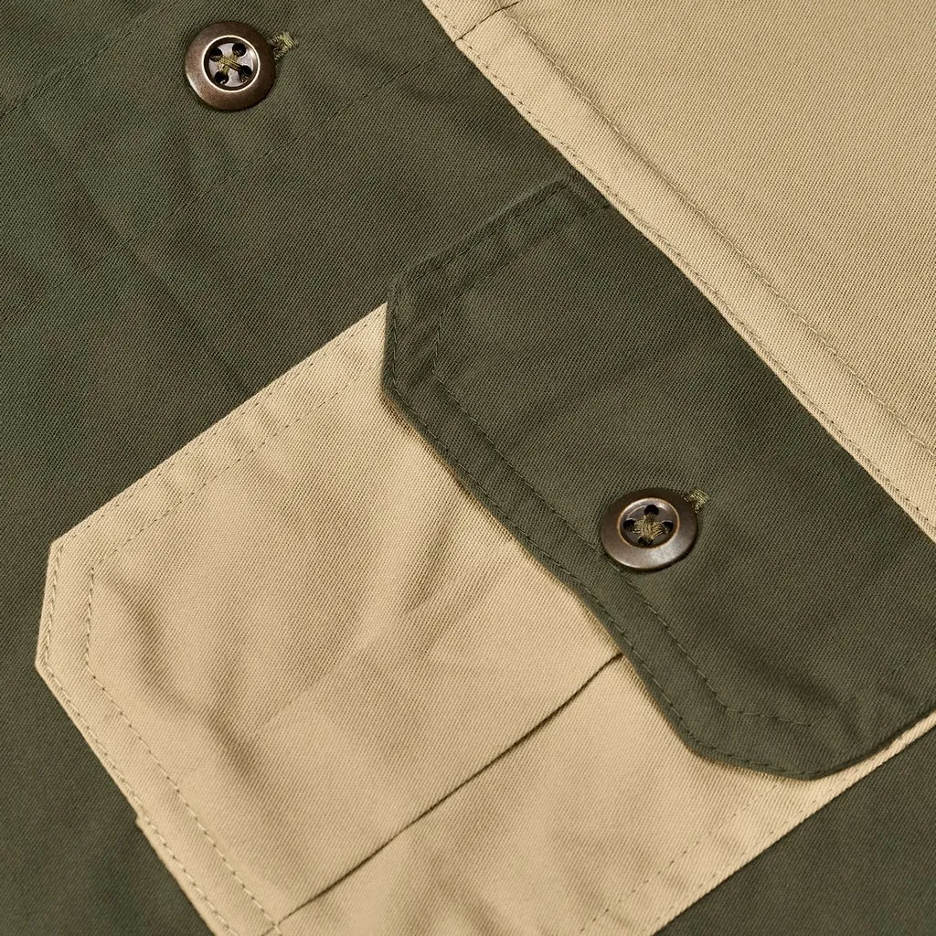 Mens Short Sleeve Serengeti 2 Tone Bush Shirt