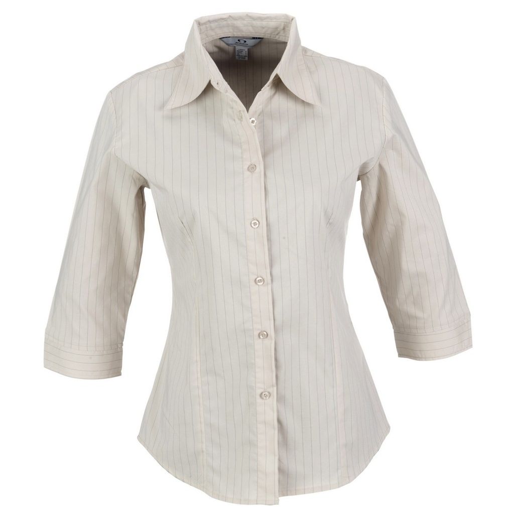 Ladies 3/4 Sleeve Manhattan Striped Shirt