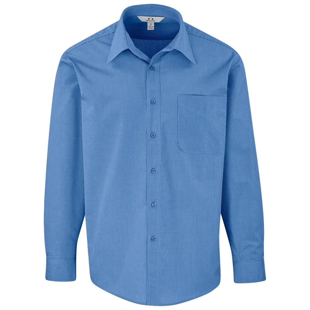 Mens Long Sleeve Micro Check Shirt