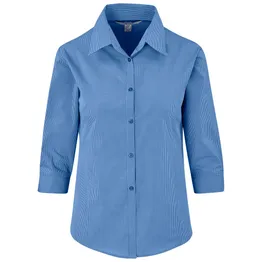 Ladies 3 4 Sleeve Micro Check Shirt