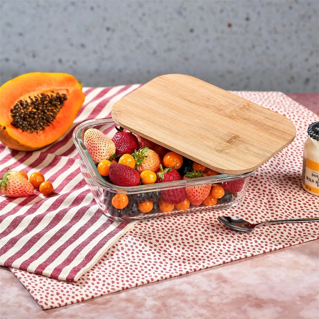 Okiyo Moshi Glass And Bamboo Lunch Box