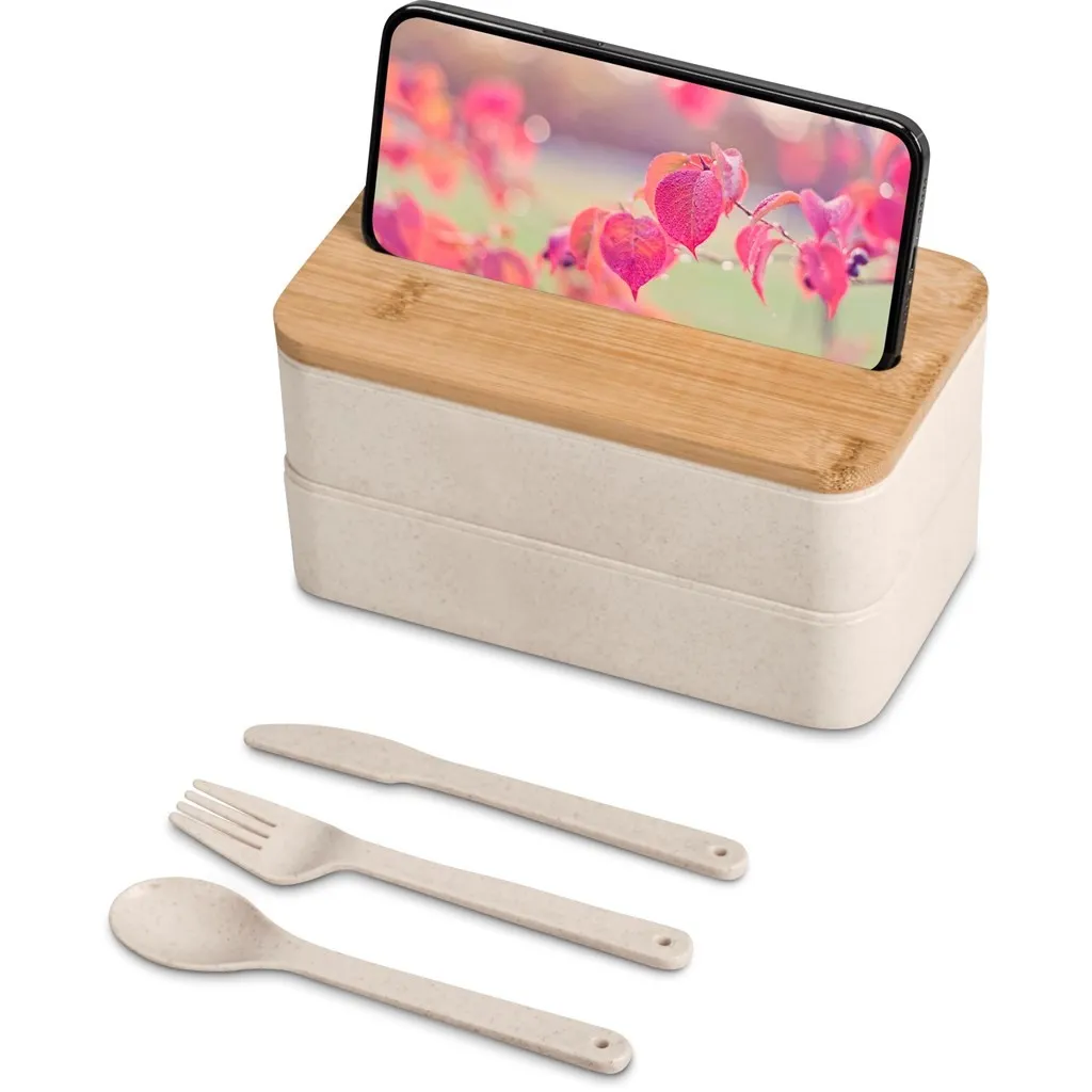 Okiyo Dura Wheat Straw Lunch Box And Phone Stand
