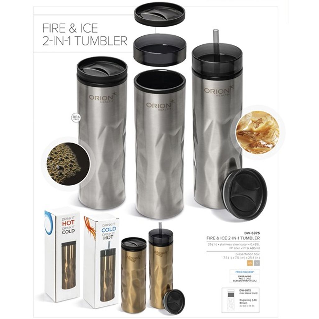 Fire And Ice 2 In 1 Double Wall Tumbler