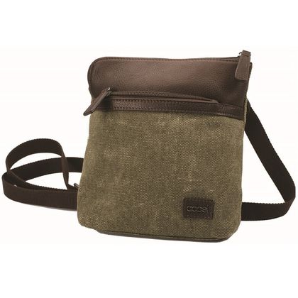 Canvas And Leather Cross Body Bag