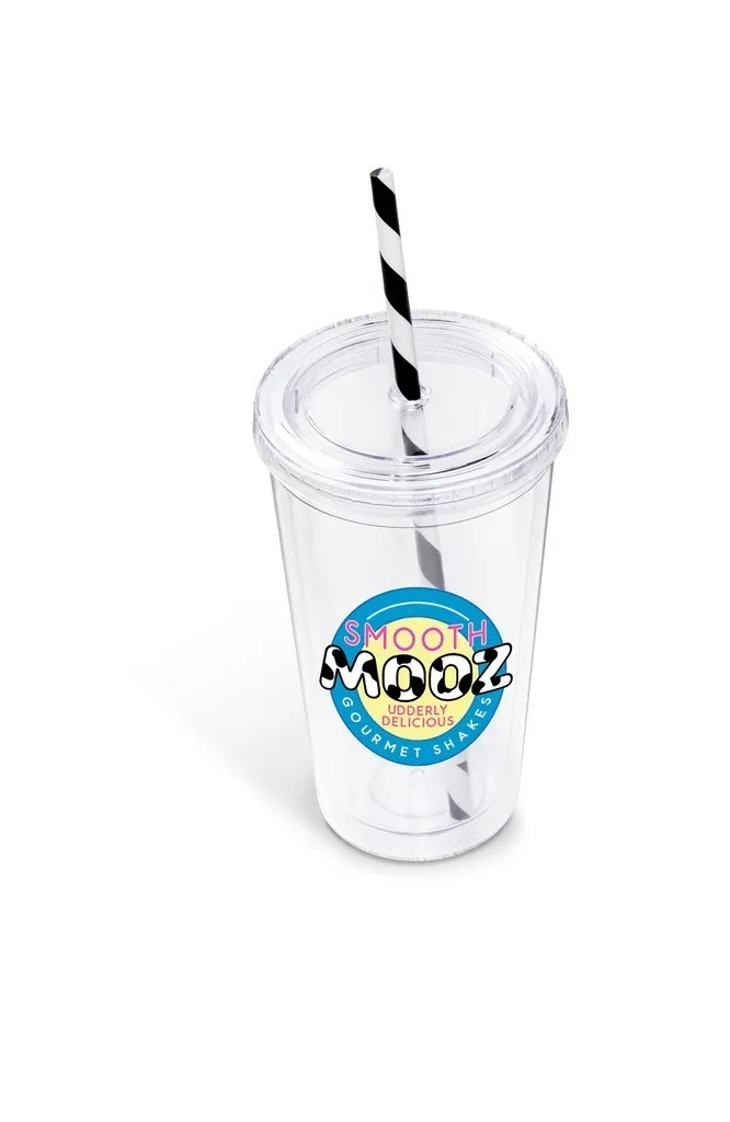 Malibu Plastic Tumbler And Straw 470ml