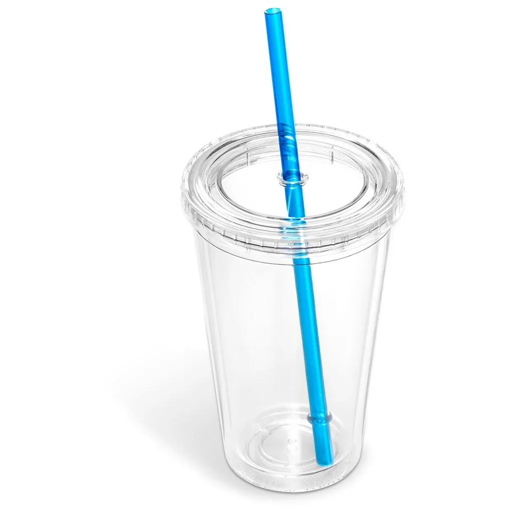 Malibu Double Wall Frosted Straw 470ml Tumbler Creative Brands