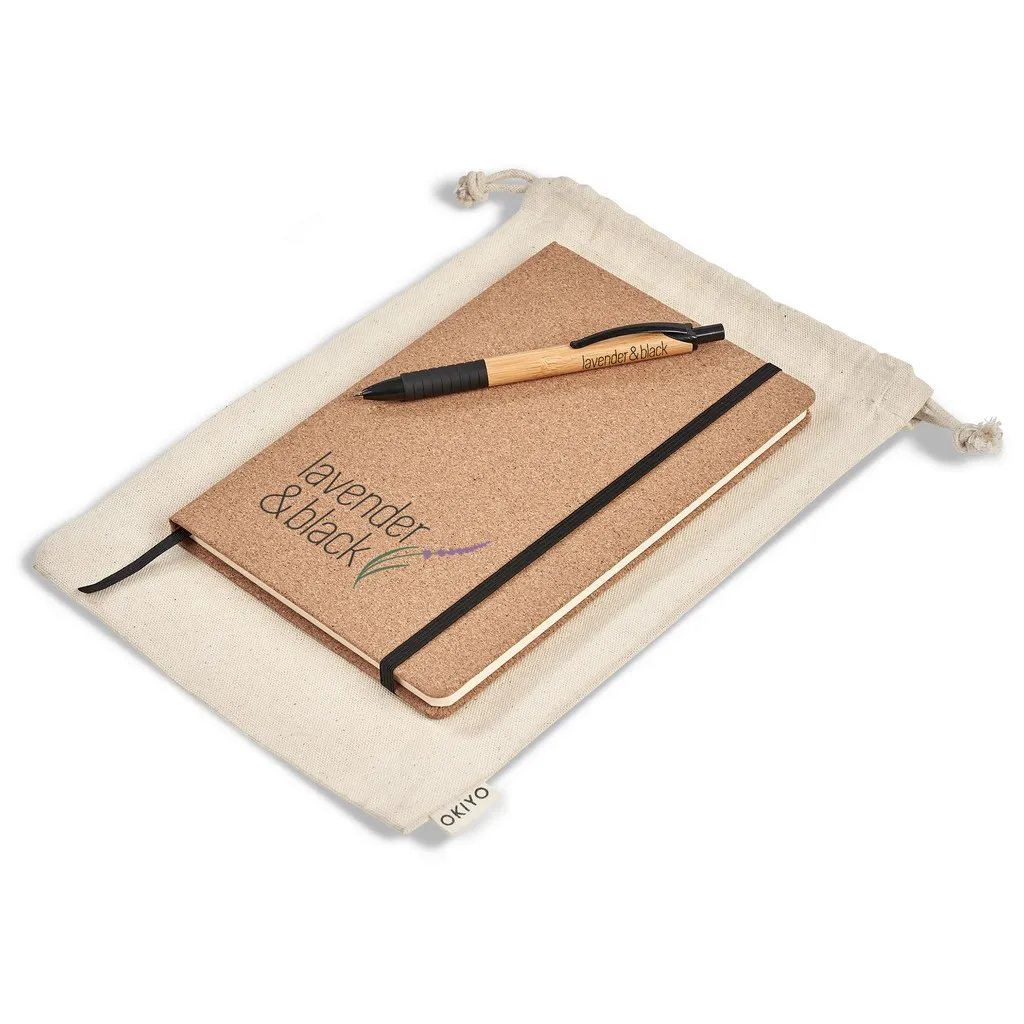 Okiyo Noto Cork And Bamboo Notebook And Pen Set