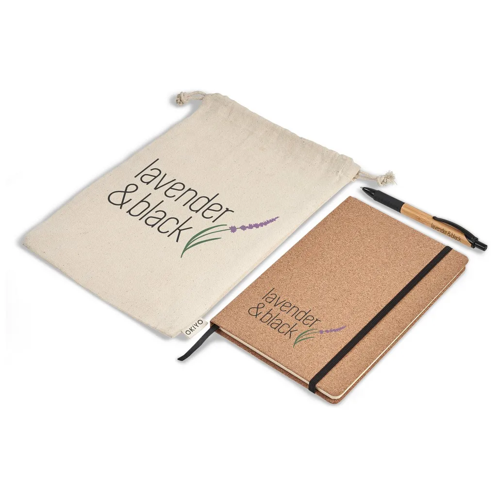 Okiyo Noto Cork And Bamboo Notebook And Pen Set