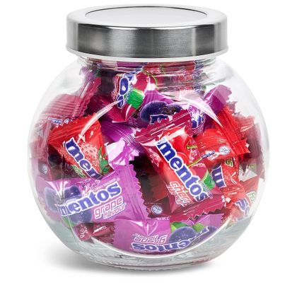 Mentos Classic Berry Glass Candy Jar