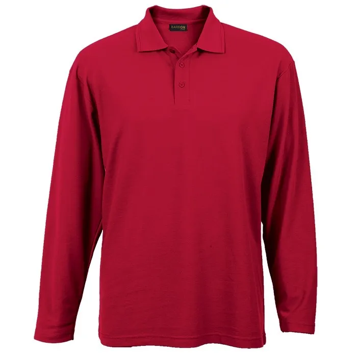 175G Pique Knit Long Sleeve Golfer Mens