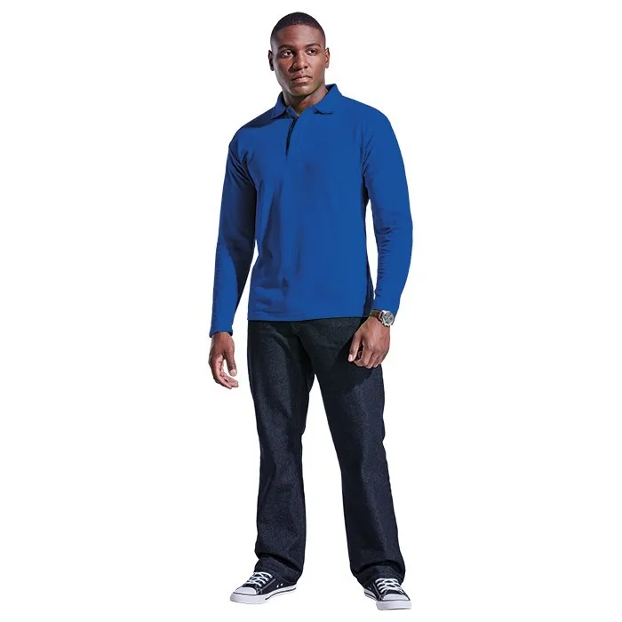175G Pique Knit Long Sleeve Golfer Mens