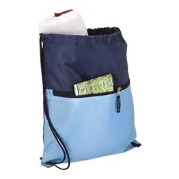 Drawstring Sport Bag With Zip Pocket