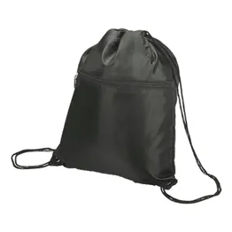 Drawstring Sport Bag With Zip Pocket
