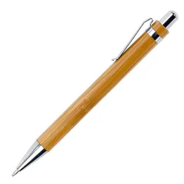 Bamboo Ballpoint Pen With Metal Trims