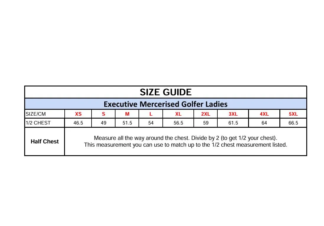 Executive Mercerised Golfer Ladies