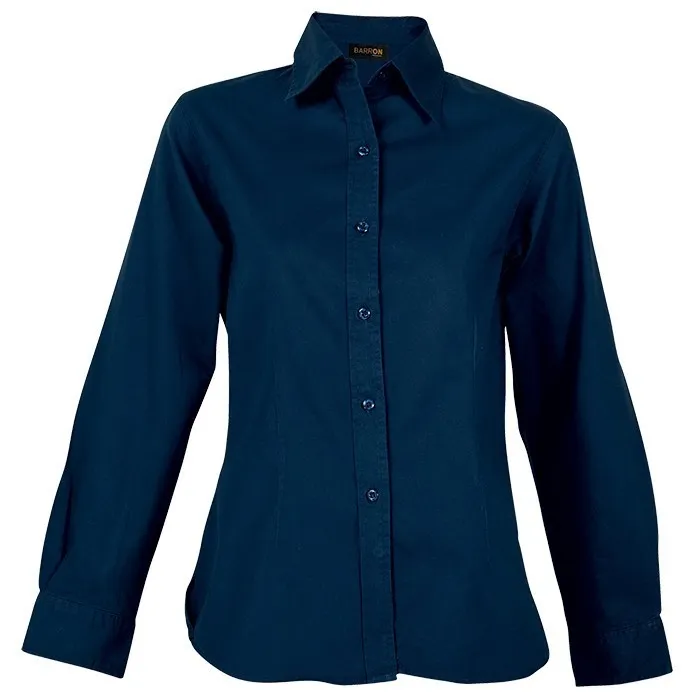 Brushed Twill Blouse Long Sleeve Ladies