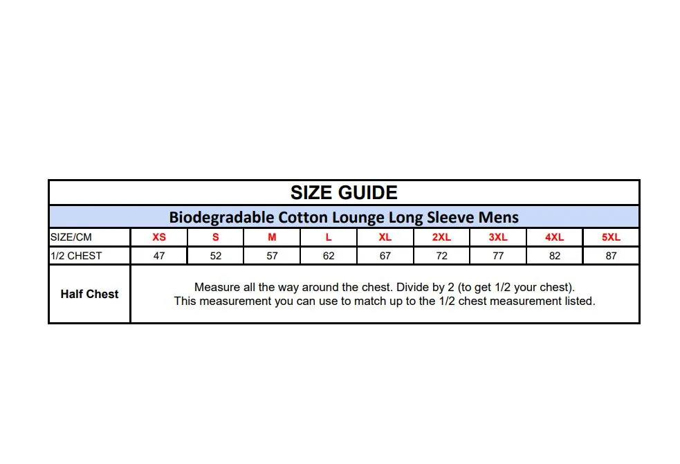 Biodegradable Cotton Lounge Long Sleeve Mens