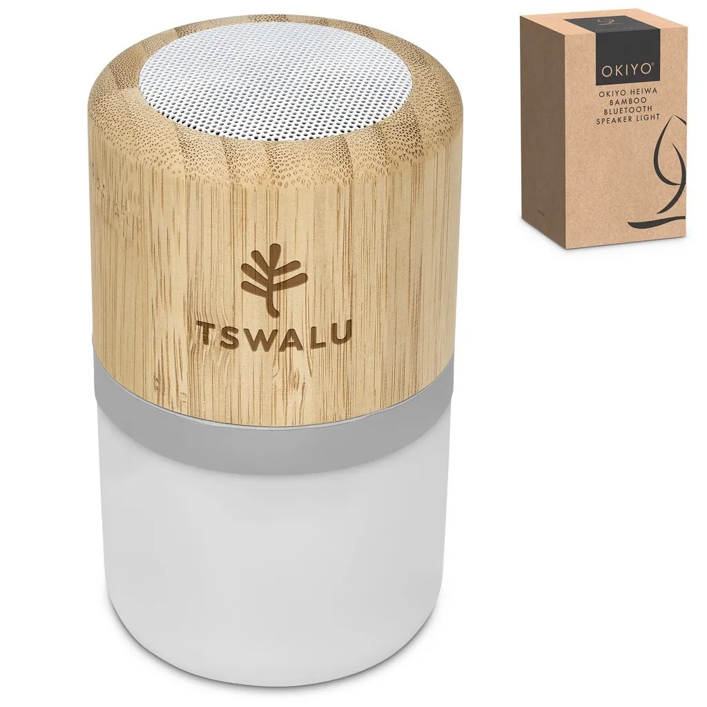 Okiyo Heiwa Bamboo Bluetooth Speaker And Light