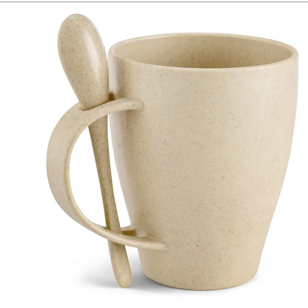 Okiyo Kawai Wheat Straw Mug And Spoon 350ml