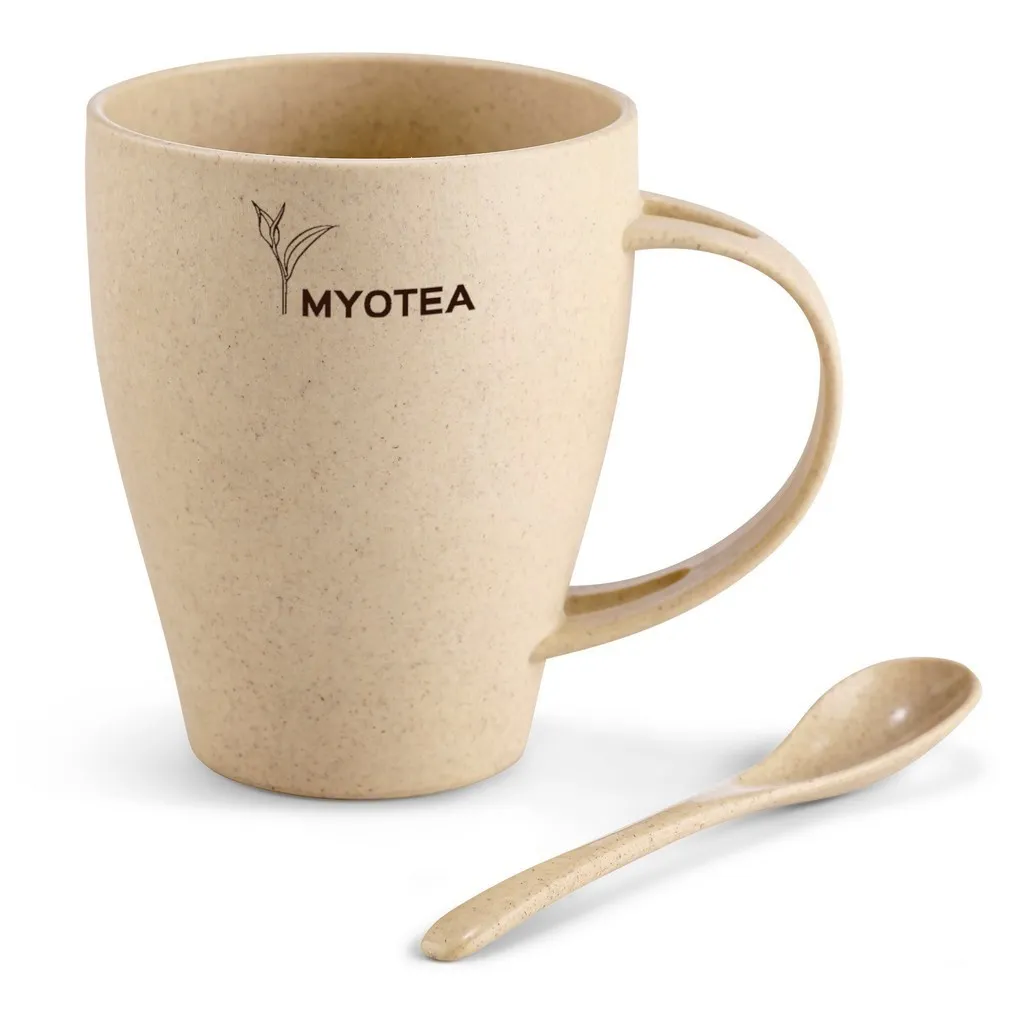 Okiyo Kawai Wheat Straw Mug And Spoon 350ml