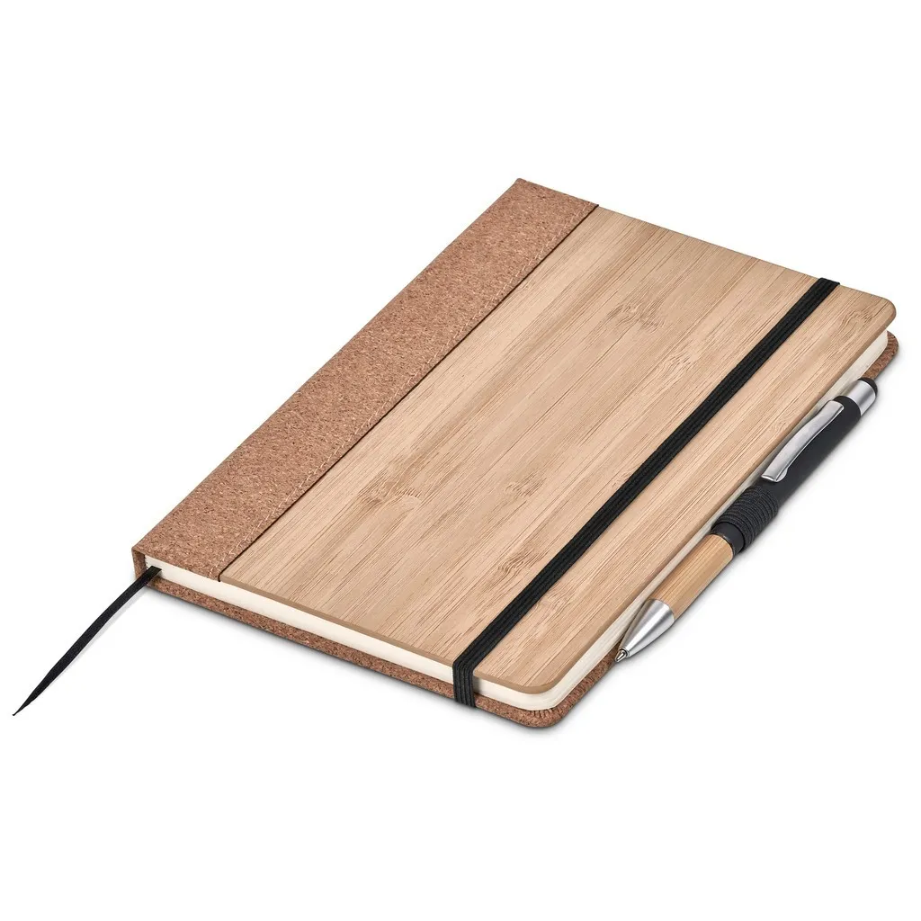 Okiyo Eri Bamboo And Cork Notebook And Pen Set