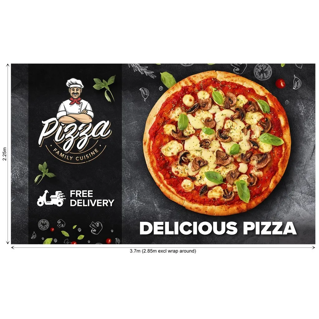 Curved Banner Wall Skin With Wings 3.70 X 2.25M