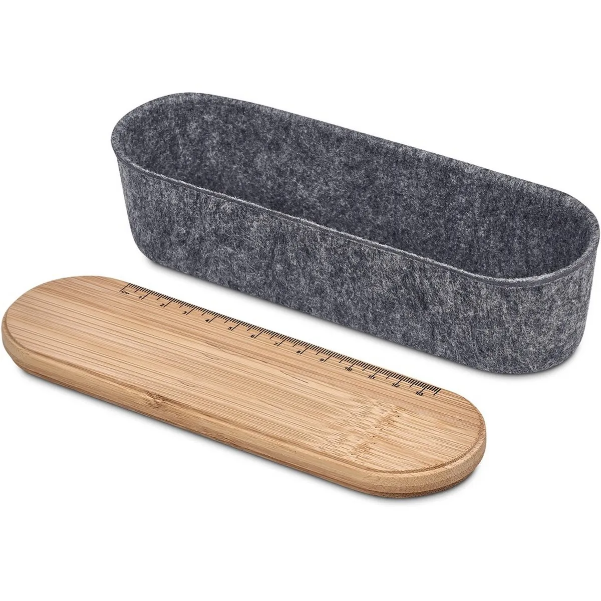 Okiyo Byoga Pet Felt And Bamboo Stationery Case
