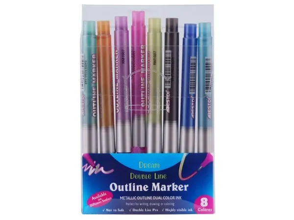Metallic 8 Piece Outline Marker