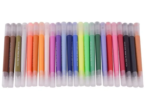 24 Piece Dual Tip Brush Pen Set