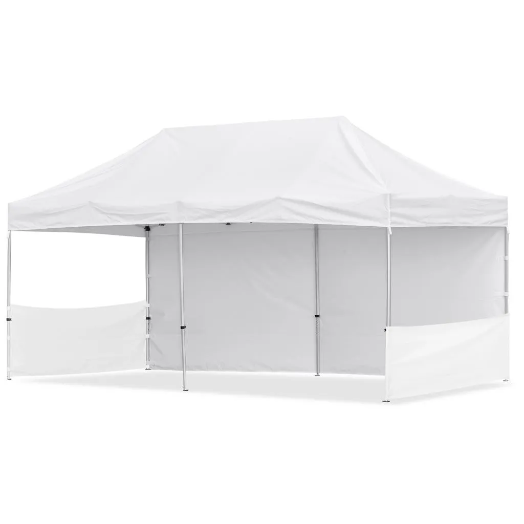 Gazebo 6 x 3m 1 Long Full Wall 2 Short Half Wall