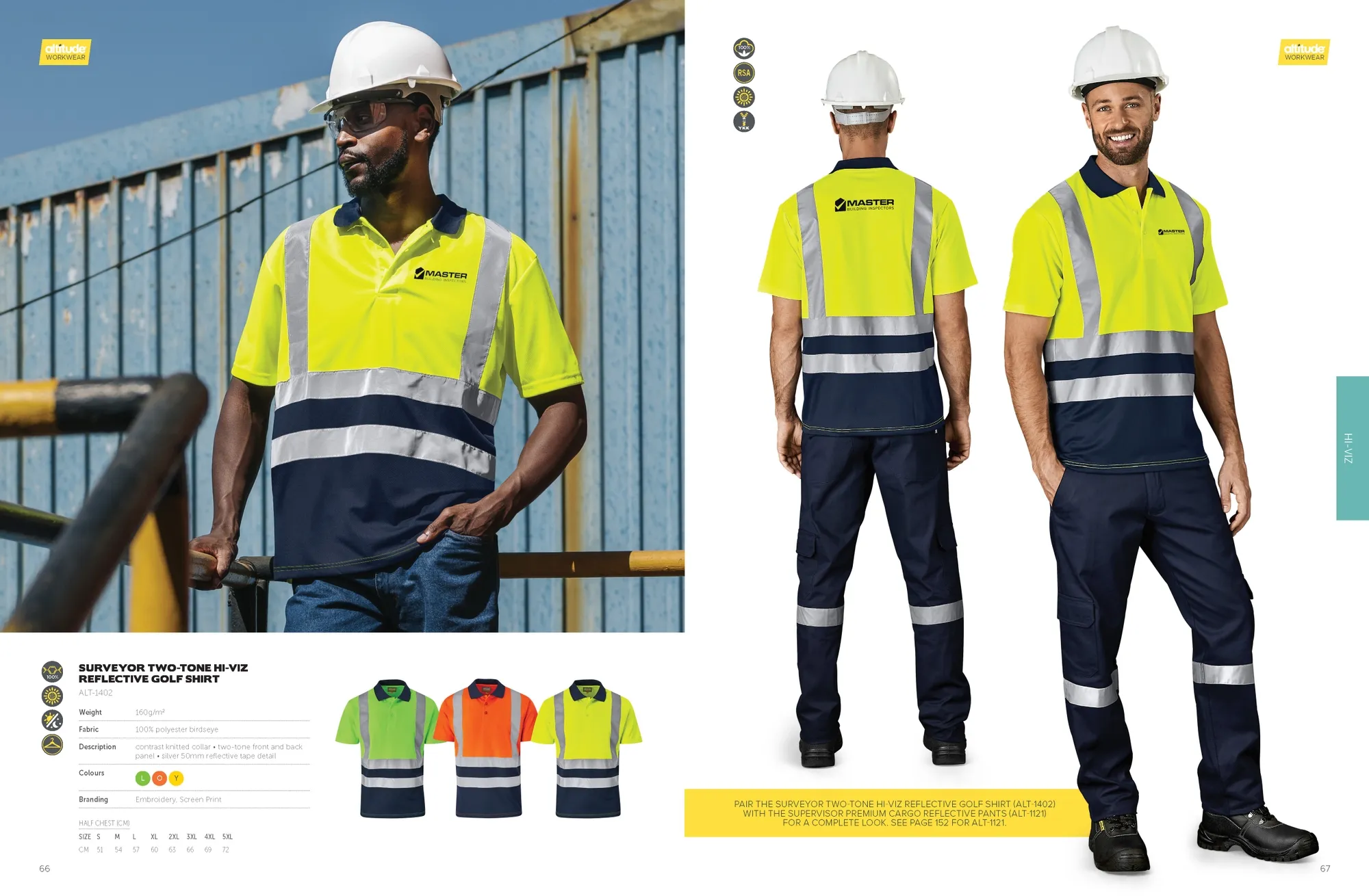 Surveyor Two Tone Hi Viz Golf Shirt Creative Brands