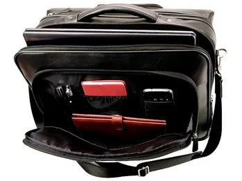 Leather Exective Trolley Case